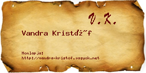 Vandra Kristóf névjegykártya