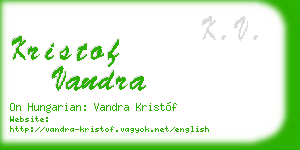kristof vandra business card